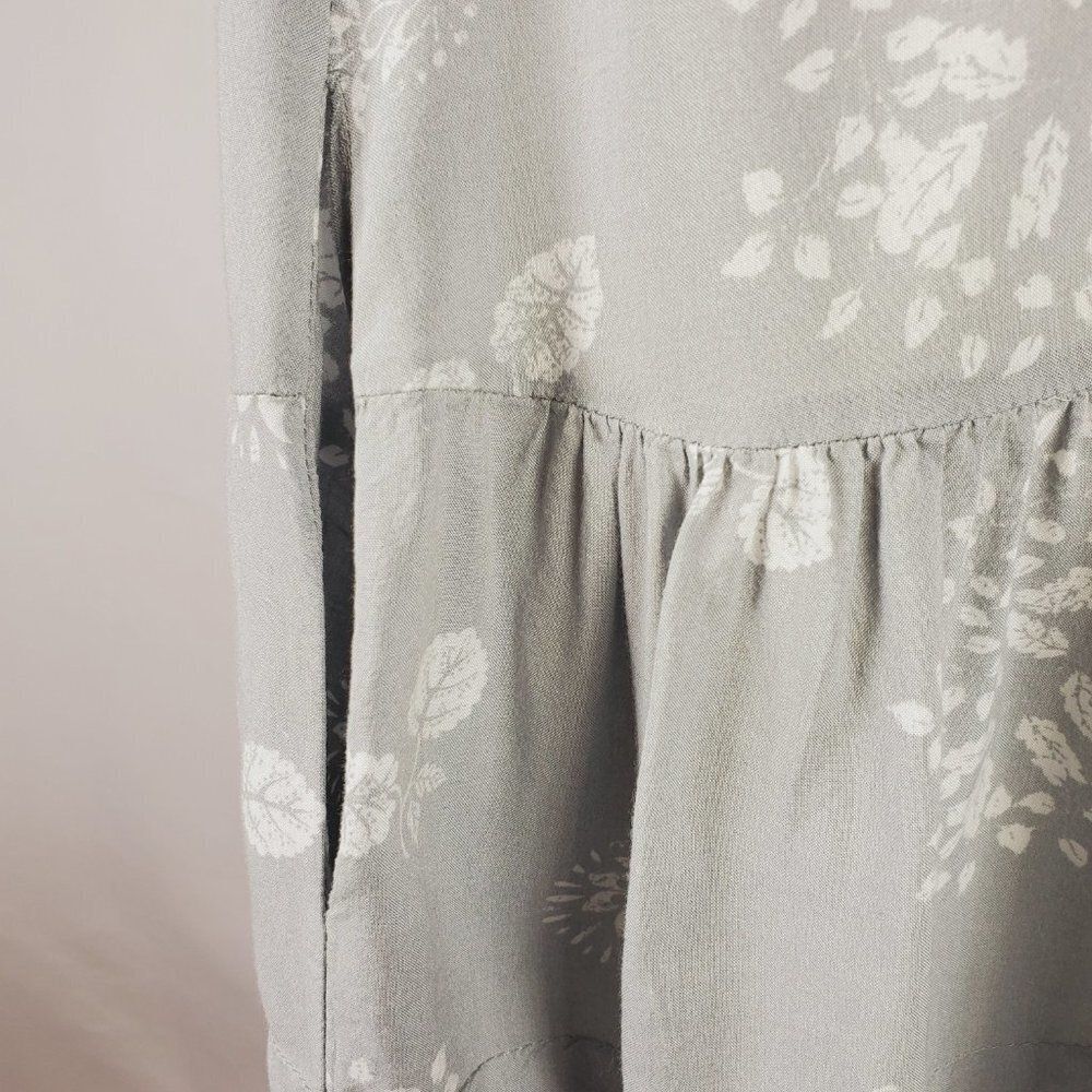 Boho Gray-White Button Down Tunic by Holding Horses For Anthropologie Sz S - Picture 6 of 11